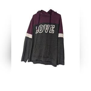 Just Be Purple and Gray Love Hoodie